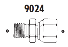 9024-22-08 Adaptall Carbon Steel 22mm Male Metric x -08 Female JIC Swivel Adapter