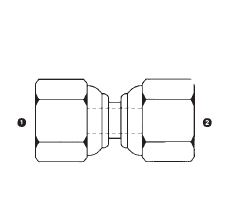 9025-12-10 Adaptall Carbon Steel -12 Female BSPP Swivel x -10 Female BSPP Swivel Adapter