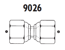 9026-12-10 Adaptall Carbon Steel -12 Female JIC Swivel x -10 Female JIC Swivel Adapter