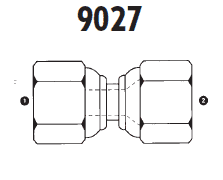 9027-16-16 Adaptall Carbon Steel -16 Female BSPP Swivel x -16 Female JIC Swivel Adapter