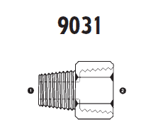 9031-16-08 Adaptall Carbon Steel -16 Male BSPT x -08 Female BSPT Solid Adapter