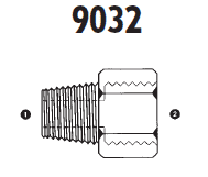 9032-06-06 Adaptall Carbon Steel -06 Male BSPT x -06 Female BSP Solid Adapter