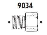 9034-12-12 Adaptall Carbon Steel -12 Male BSPP x -12 Female BSPT Solid Adapter