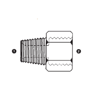 9037-08-04 Adaptall Carbon Steel -08 Male NPT x -04 Female BSP Solid Adapter