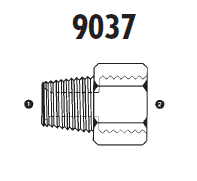 9037-02-04 Adaptall Carbon Steel -02 Male NPT x -04 Female BSP Solid Adapter