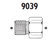 9039-04-06 Adaptall Carbon Steel -04 Male BSPP x -06 Female BSP Extended Solid Adapter