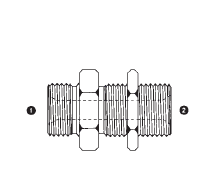 9040-06-08 Adaptall Carbon Steel -06 Male BSPP x -08 Male BSPP Bulkhead Adapter
