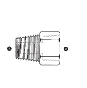 9042-12-06 Adaptall Carbon Steel -12 Male BSPT x -06 Female NPT Solid Adapter