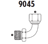 9045-12-12 Adaptall Carbon Steel -12 90 deg. Male BSPP x -12 Female BSPP Swivel Elbow