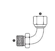 9045-32-32 Adaptall Carbon Steel -32 90 deg. Male BSPP x -32 Female BSPP Swivel Elbow