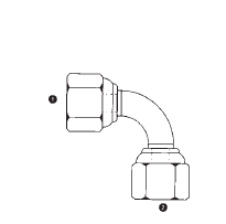 9050-06-06 Adaptall Carbon Steel 90 deg. -06 Female BSPP Swivel x -06 Female BSPP Swivel Elbow