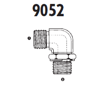 9052-08-06 Adaptall Carbon Steel 90 deg. -08 Male BSPP x -06 Male BSPP Adj. Elbow