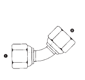 9053-20-20 Adaptall Carbon Steel 45 deg. -20 Female BSPP Swivel x -20 Female BSPP Swivel Elbow