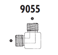 9055-16-16 Adaptall Carbon Steel 90 deg. -16 Male BSPP x -16 Male BSPP Elbow