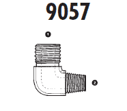 9057-02-02 Adaptall Carbon Steel 90 deg. -02 Male BSPP x -02 Male BSPT Elbow