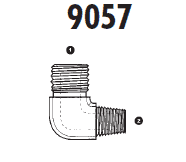 9057-16-16 Adaptall Carbon Steel 90 deg. -16 Male BSPP x -16 Male BSPT Elbow