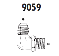 9059-04-06 Adaptall Carbon Steel 90 deg. -04 Male JIC x -06 Male BSPP Adj. Elbow