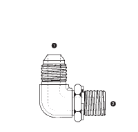 9059-10-12 Adaptall Carbon Steel 90 deg. -10 Male JIC x -12 Male BSPP Adj. Elbow