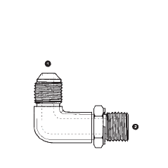 9059L-08-08 Adaptall Carbon Steel 90 deg. -08 Male JIC x -08 Male BSPP Adj. Long Elbow