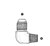 9063-06-04 Adaptall Carbon Steel 90 deg. -06 Male JIC x -04 Male BSPT Elbow
