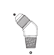 9064-08-08 Adaptall Carbon Steel 45 deg. -08 Male JIC x -08 Male BSPT Elbow