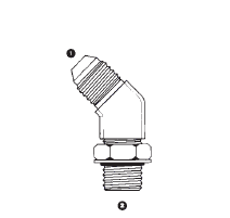 9066-04-10 Adaptall Carbon Steel 45 deg. -04 Male JIC x 10mm Male Metric Adj. Elbow