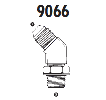 9066-04-10 Adaptall Carbon Steel 45 deg. -04 Male JIC x 10mm Male Metric Adj. Elbow