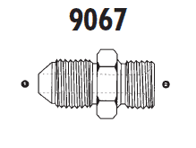 9067-08-18 Adaptall Carbon Steel -08 Male JIC x 18mm Male Metric Adapter