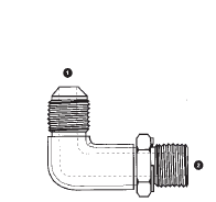 9069L-10-22 Adaptall Carbon Steel 90° -10 Male JIC x 22mm Male Metric Adj. Long Elbow