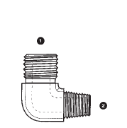9070-06-06 Adaptall Carbon Steel 90 deg. -06 Male BSPP x -06 Male NPT Elbow
