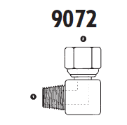 9072-16-16 Adaptall Carbon Steel 90 deg. -16 Male NPT x -16 Female BSPP Swivel Elbow