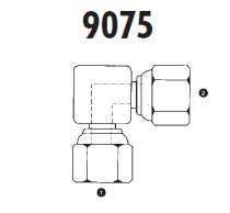 9075-04-04 Adaptall Carbon Steel 90 deg. -04 Female BSPP Swivel x -04 Female BSPP Swivel Elbow