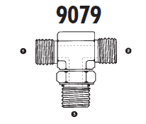 9079-06-06-08 Adaptall Carbon Steel -06 Male BSPP x -06 Male BSPP x -08 Male SAE O-Ring Boss Branch Tee