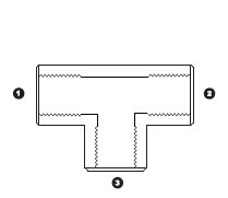 9086-08-08-08 Adaptall Carbon Steel -08 Female BSP x -08 Female BSP x -08 Female BSP Solid Tee