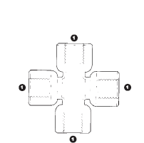 9097-16 Adaptall Carbon Steel -16 Female BSP Solid Cross