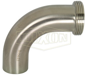 B2T-G300 Dixon Valve 304 Stainless Steel Sanitary Threaded Bevel Seat x Weld 90° Elbow - 3" Tube OD