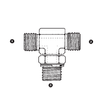 9152-06-06-06 Adaptall Carbon Steel -06 Male BSPP x -06 Male BSPP x -06 Male BSPP Adj. Branch Tee
