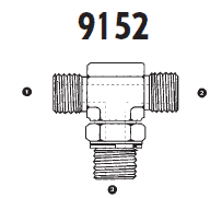 9152-08-08-06 Adaptall Carbon Steel -08 Male BSPP x -08 Male BSPP x -06 Male BSPP Adj. Branch Tee