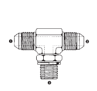 9159-06-06-06 Adaptall Carbon Steel -06 Male JIC x -06 Male JIC x -06 Male BSPP ADJ Branch Tee