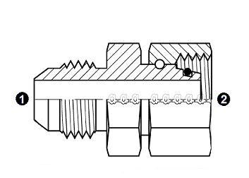 9197-16-L28-36 Adaptall Carbon Steel -16 Braze Male JIC x L28 Metric Female DIN/DKO (Swivel)