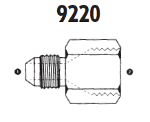 9220-20-20 Adaptall Carbon Steel -20 Male JIC x -20 Female JIS Solid Adapter