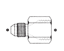 9220-04-04 Adaptall Carbon Steel -04 Male JIC x -04 Female JIS Solid Adapter
