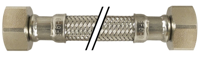 922412 Midland Lavatory Supply Connector (Lead Free) - 1/2" Female Iron Pipe x 1/2" Female Iron Pipe - 12" Length - Chrome Plated Brass