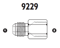 9229-06-16 Adaptall Carbon Steel -06 Male JIC x 16mm Female Nissan Adapter