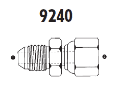 9240-10-12 Adaptall Carbon Steel -10 Male JIC x -12 Female BSPP Swivel Adapter