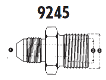 9245-12-25-34 Adaptall Carbon Steel -12 Male JIC x -25 Tube x -34 Male JSW Adapter