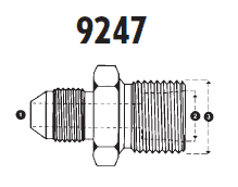 9247-16-22-30 Adaptall Carbon Steel -16 Male JIC x -22 Tube x -30 Male Kobelco