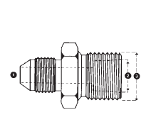 9247-16-35-45 Adaptall Carbon Steel -16 Male JIC x -35 Tube x -45 Male Kobelco