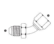 9260-06-06 Adaptall Carbon Steel 45 deg. -06 Male JIC x -06 Female BSPP Swivel Elbow
