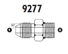 9277-08-06 Adaptall Carbon Steel -08 Male JIS x -06 Male SAE O-Ring Boss Adapter